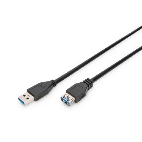 Дата кабель USB 3.0 AM/AF 3.0m black Digitus (AK-300203-030-S)
