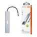 Концентратор 2E USB-C 8-in-1 1xUSB 2.0 + 1xUSB 3.0 + 2xUSB-C PD + HDMI + microSD/SD + 1xRJ45 0.13m gray (2E-W2681)