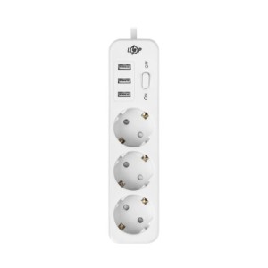 Сетевой фильтр питания LogicPower LP-X3 PREMIUM, 4m white (19526)
