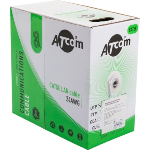 Кабель сетевой Atcom UTP 305м cat.5e, CU, 0,5мм (3800)