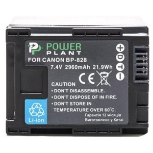 Аккумулятор к фото/видео PowerPlant Canon BP-828 Chip (DV00DV1372)