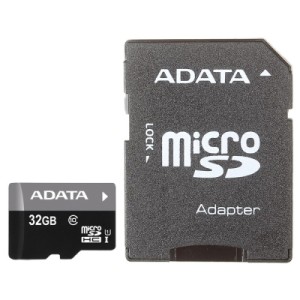 Карта пам'яті ADATA 32Gb microSDHC Ultra UHS-I +SD адаптер Class 10 (AUSDH32GUICL10-RA1)