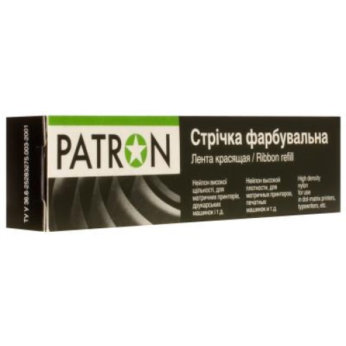 Лента к принтерам 13мм х 12м (К) Patron (RIB-PN-12.7x12-К-B (K/R))