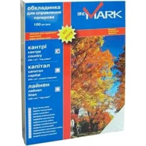 Обложка для переплета bindMARK карт. Кантри А4 230 г/м2 (100 шт.) белая (41701)