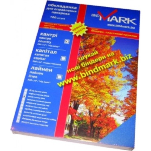Обложка для переплета bindMARK карт. Кантри А4 230г/м2 (100 шт.) т.-синяя (41724)