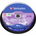Диск DVD Verbatim 8.5Gb 8x CakeBox 10 шт Matte Silver (43666)