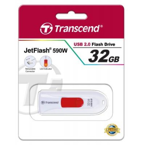 USB флеш накопитель Transcend 32GB JetFlash 590 White USB 2.0 (TS32GJF590W)