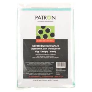 Салфетки Patron Multi-Purpose Dust and Toner Removal Wipes, 10psc (F5-015)