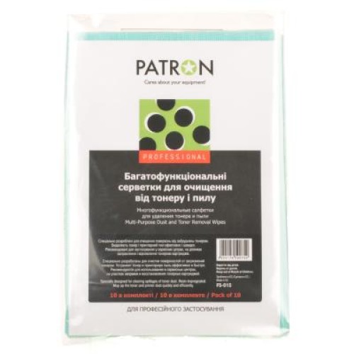 Салфетки Patron Multi-Purpose Dust and Toner Removal Wipes, 10psc (F5-015)
