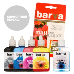 Чернила Barva Epson universal 1, water-soluble, 4х90г, 10х15 20л, чист.жидкость 90г (EU1-CMP)