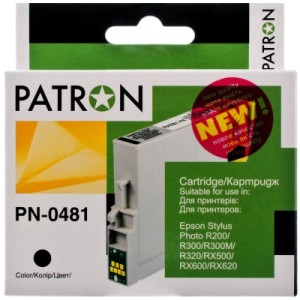 Картридж Patron для EPSON R200/300 BLACK (PN-0481) (CI-EPS-T048140-B-PN)