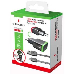 Зарядное устройство E-power 1 * USB 1A (EP701HAS)