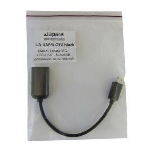 Перехідник OTG USB 2.0 AF to Micro 5P 0.16m Lapara (LA-UAFM-OTG black)