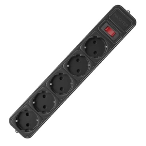 Сетевой фильтр питания Maxxter SPM5-G-10B чорний, 3 м кабель, 5 розеток (SPM5-G-10B)