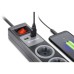 Сетевой удлинитель REAL-EL RS-3 USB CHARGE 1.8m, black (EL122500001)