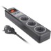 Сетевой удлинитель REAL-EL RS-3 USB CHARGE 1.8m, black (EL122500001)