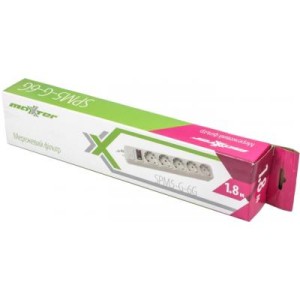 Мережевий фільтр живлення Maxxter SPM5-G-6G серый 1,8 м кабель, 5 розеток (SPM5-G-6G)