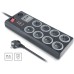 Сетевой фильтр питания REAL-EL RS-8F USB CHARGE 3m, black (EL122300004)