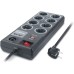 Сетевой фильтр питания REAL-EL RS-8F USB CHARGE 3m, black (EL122300004)