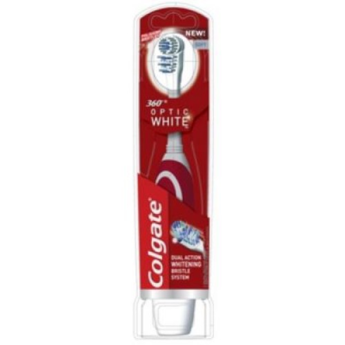Электрическая зубная щетка Colgate электрическая 360 Оптик уайт средняя (4606144008207)