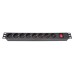 Силовой блок Eserver 19" 8 розеток, выкл., алюм. корпус PDU 220В, 16А (WT-2261A-GER-8WAY-WO)