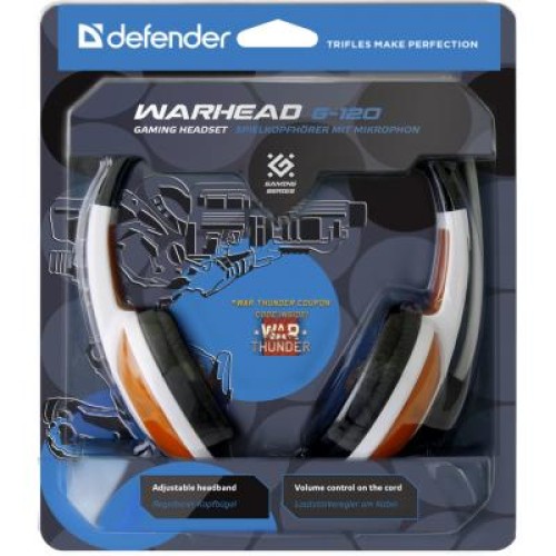 Наушники Defender Warhead G-120 Red-White (64098)