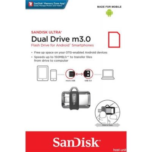 USB флеш накопитель SanDisk 16GB Ultra Dual Black USB 3.0 OTG (SDDD3-016G-G46) USB флеш накопитель SanDisk 16GB Ultra Dual Black USB 3.0 OTG (SDDD3-016G-G46)