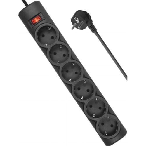 Сетевой фильтр питания Defender 153, 3 m, 6 роз, black (99495)