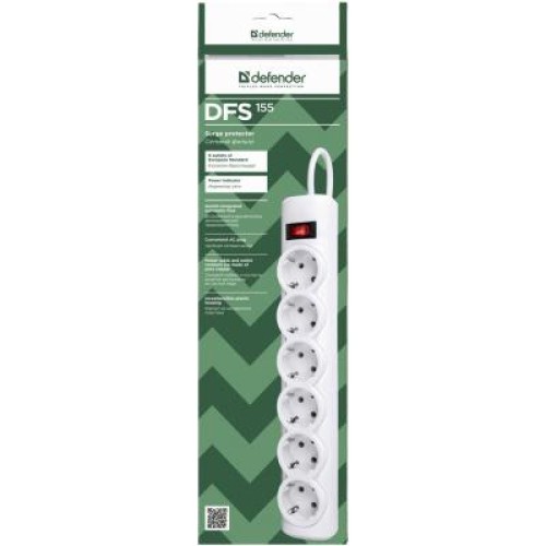 Сетевой фильтр питания Defender DFS 155, 5 m (99493)