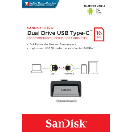 USB флеш накопитель SanDisk 16GB Ultra Dual USB 3.0/Type-C (SDDDC2-016G-G46) USB флеш накопитель SanDisk 16GB Ultra Dual USB 3.0/Type-C (SDDDC2-016G-G46)