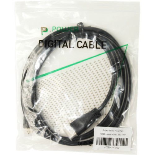 Кабель мультимедийный HDMI A to HDMI C (mini), 2.0m PowerPlant (KD00AS1273)