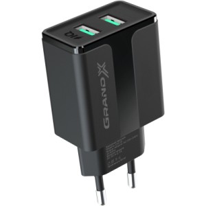 Зарядное устройство Grand-X 5V 2.1A USB Black (CH-15B)