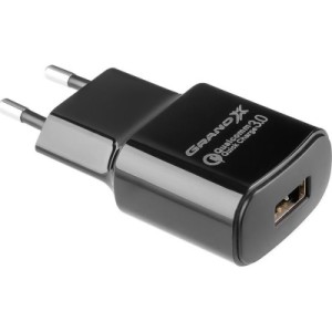 Зарядний пристрій Grand-X Quick Charge QС3.0 3.6V-6.5V 3A, 6.5V-9V 2A, 9V-12V 1.5A USB (CH-550B)