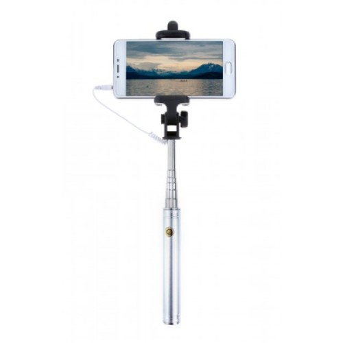 Монопод для селфи Grand-X Metallic Jack 3,5 U-крепление 170-750мм Silver (MPGJMS)