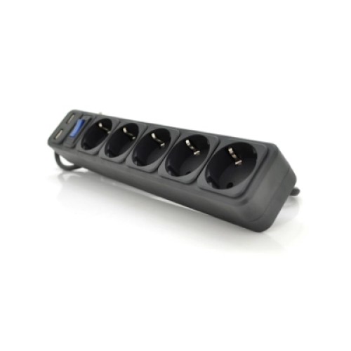 Сетевой фильтр питания Merlion 5 розеток, 1,8 м + 2*USB (B518U)