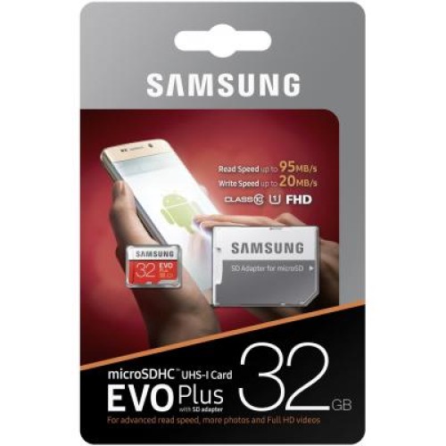 Карта памяти Samsung 32GB microSD class 10 UHS-I Evo Plus (MB-MC32GA/RU) Карта памяти Samsung 32GB microSD class 10 UHS-I Evo Plus (MB-MC32GA/RU)