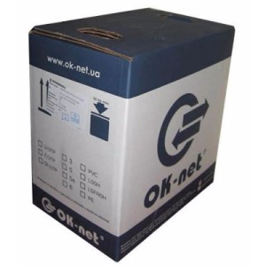 Кабель мережевий OK-Net UTP 500м cat.5e (U/UTP-cat.5Е) (КПВ-ВП (350) 4*2*0,51 / 500)