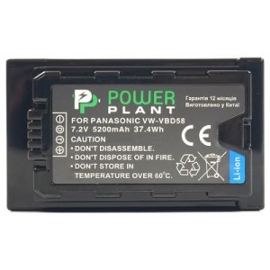 Аккумулятор к фото/видео PowerPlant Panasonic VW-VBD58, 5200mAh (CB970087)