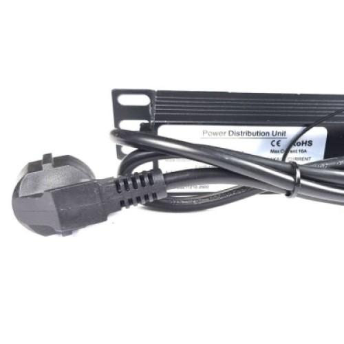 Силовой блок Eserver 19" 8 розеток, выкл., алюм. корпус PDU 220В, 16А (WT-2261A-GER-8WAY)