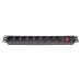 Силовой блок Eserver 19" 8 розеток, выкл., алюм. корпус PDU 220В, 16А (WT-2261A-GER-8WAY)