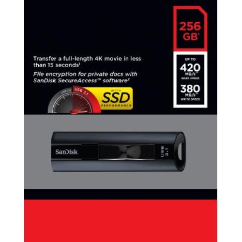 USB флеш накопитель SanDisk 256GB Extreme Pro Black USB 3.1 (SDCZ880-256G-G46)