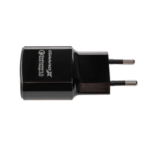Зарядное устройство Grand-X Quick Charge QС3.0, + cable USB -> Type C 1m (CH-550TC)