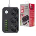 Сетевой фильтр питания ColorWay CW-CHЕ36B, 3 розетки/6USB Black 1.8M (CW-CHE36B)