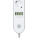 Сетевой фильтр питания ColorWay CW-CHE44W, 4 розетки/4USB White 2M (CW-CHE44W)