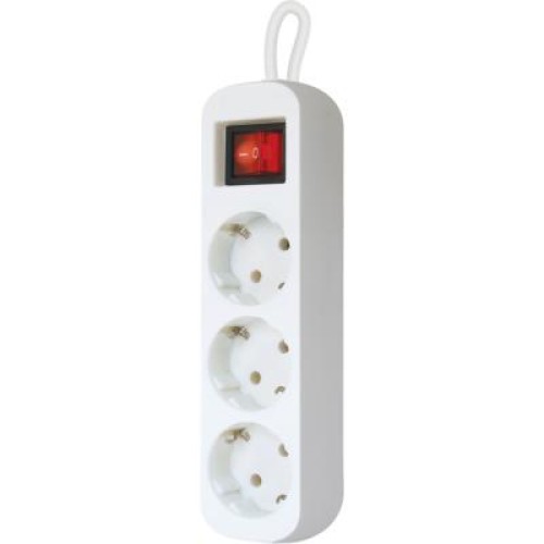Сетевой удлинитель Defender S330 3.0 m 3 роз switch white (99234)