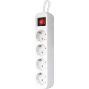 Сетевой удлинитель Defender S418 1.8 m 4 роз switch white (99237)
