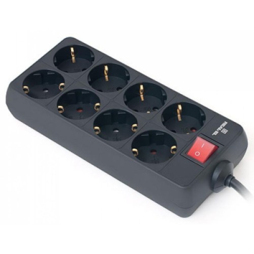 Сетевой фильтр питания REAL-EL REAL-EL RS-8 PROTECT, 1.8m, black (EL122300021)