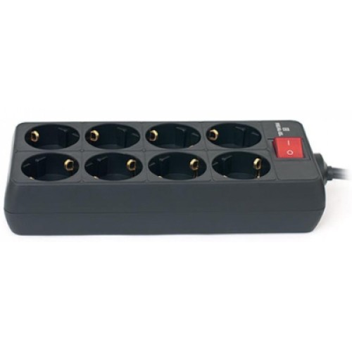 Сетевой фильтр питания REAL-EL REAL-EL RS-8 PROTECT, 1.8m, black (EL122300021)