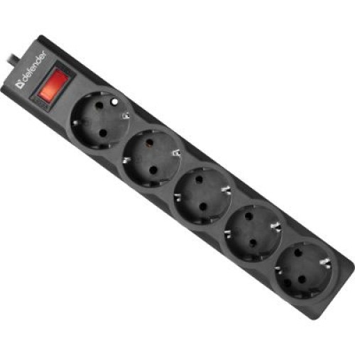 Сетевой фильтр питания Defender ES largo 3m 5 роз. black (99498)