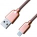 Дата кабель USB 2.0 AM to Lightning 1.0m 1.5A Rose Gold Grand-X (ML02RG)